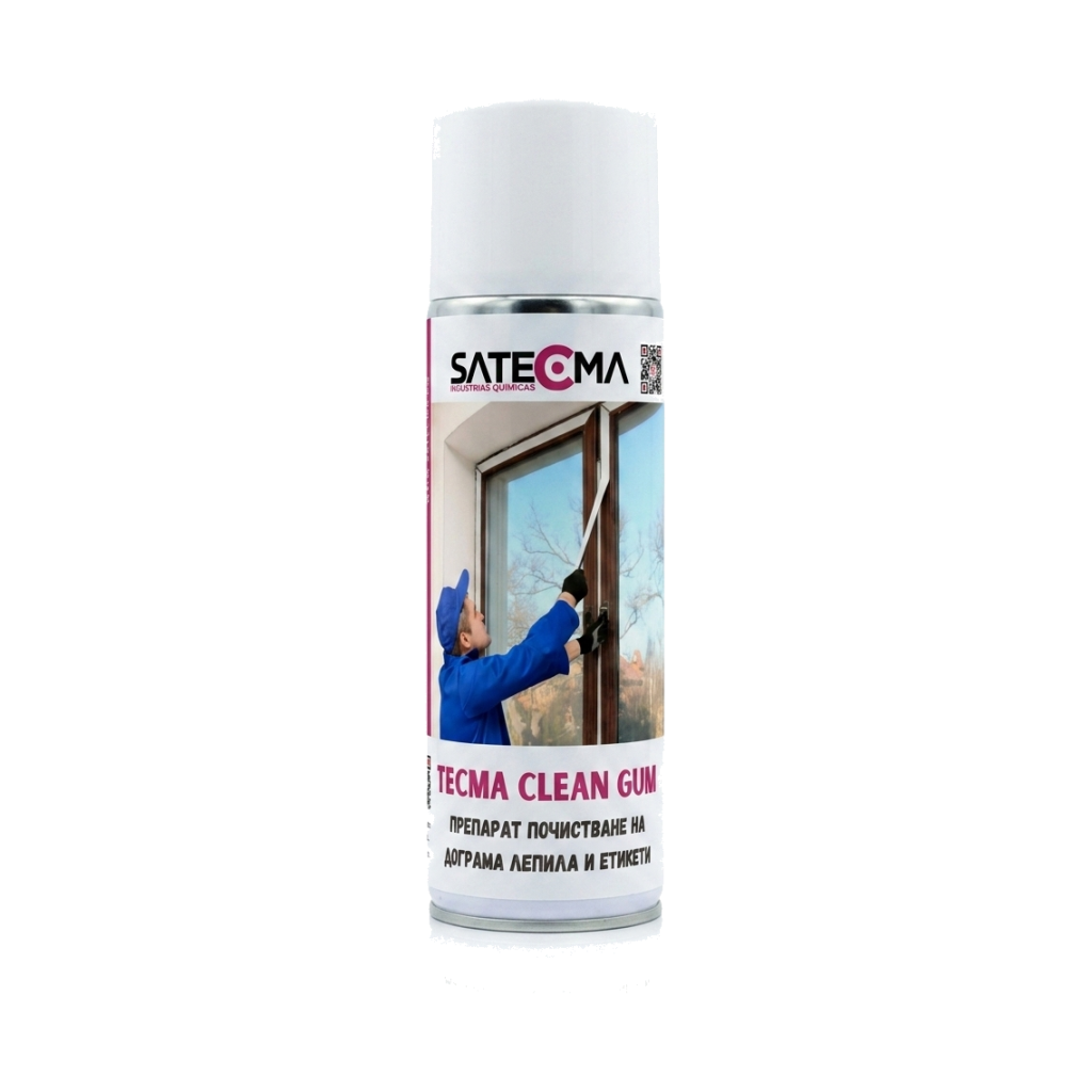 Препарат за Почистване на Лепило от Тиксо, Дограма и Етикети – TECMA CLEAN GUM – 500 мл.