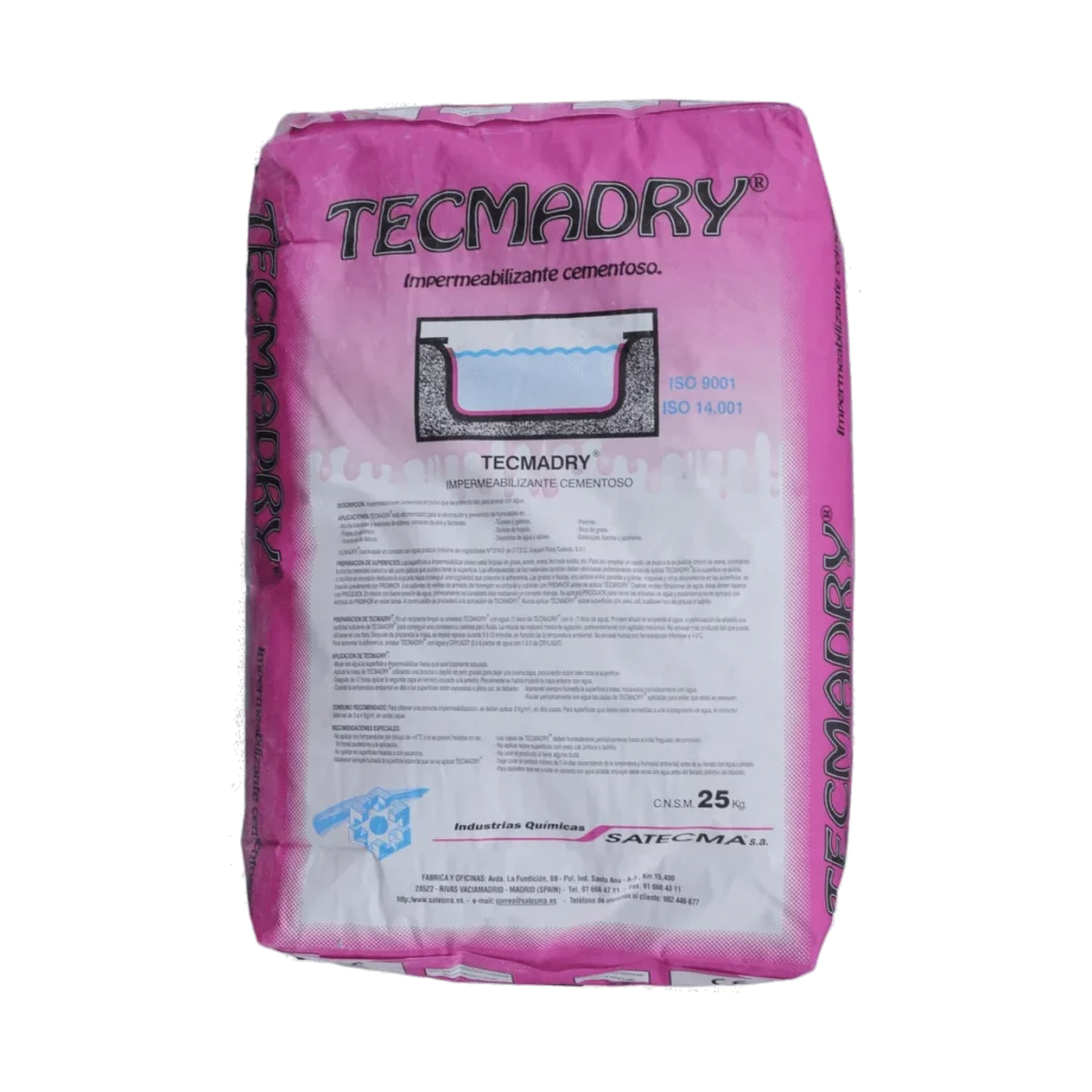 Циментова хидроизолация за основи – TECMADRY – 25 кг