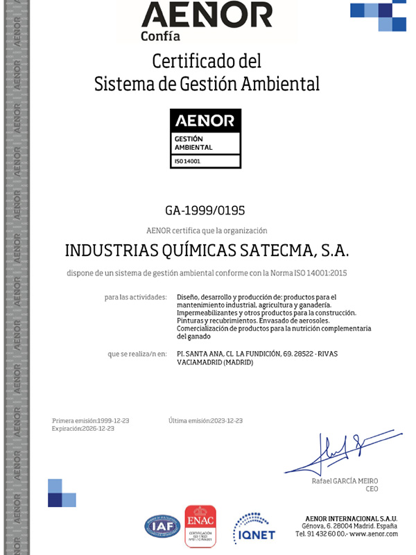 Сертификат SATECMA